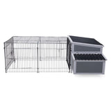 ZUN Outdoor Wood Chicken Coop with Wire Mesh Run, Nesting Boxes, Large Poultry House for 3-4 Chickens, W2181P152971