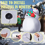 12FT Tall Lighted Christmas Inflatable Decoration, Inflatable Giant Snowman Holding Gift Boxes, 32797863