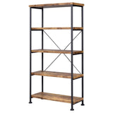 Antique Nutmeg and Black 4-shelf Bookcase B062P145622