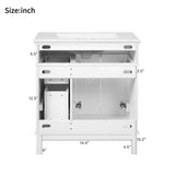30" Bathroom Vanity with Ceramic Sink, Modern Storage Cabinet with Soft-Close Doors, Deep Drawer & N729P276610K