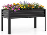 44" Elevated Raised Garden Bed with Drainage Holes, 32" Ergonomic Height Metal Planter - Black 63877749