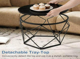 Small Round Coffee Table Set of 2, Nesting Side Tables for Living Room or Bedroom, Modern Accent End 51378901