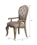Beige and Antique Taupe Arm Chair with Button Tufted B062P209240