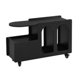 ON-TREND Mobile End Table with lockable wheels, Cream Style Side Table with Storage Drawer, 11.8inch N721P191983B