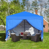 ZUN Outdoor 10x 10Ft Pop Up Gazebo Canopy Tent with Removable Sidewall with Zipper,2pcs Sidewall with W419P147534