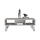 ZUN Vassel Coffee Table, Hairpin Legs, Two Shelves B070P234335