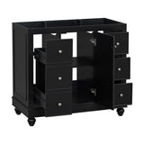 ZUN [Cabinet Only] 36" Black Bathroom vanity N729P179571B