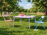 Kids Picnic Table and 2 Chairs Set, Foldable Table for Backyard, Camping and Crafts, Pastel 03385561