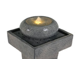 25.59"H Minimalist Concrete Column FountainLED-Lit Modern Outdoor Oasis, Sturdy Landscape Feature N765P324547G