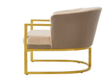 Modern Accent Chair Cozy Armchair Upholstered Reading Chair with Gold Metal Frame Living Room, N763P360688D