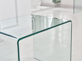 Tempered Clear Bent Glass SideTable, Transparent End Table, Sofa table W1718126150