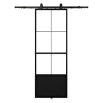 ZUN 30 in. x 84 in. Glass Sliding Barn Door with 5FT Barn Door Hardware Kit & Soft Close 66727069