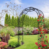 Metal Garden W74.4'' x H98.4'' Garden Arbor Trellis Climbing Plants Support Rose Outdoor W1586P268772