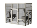 62.6" Outdoor Wooden Cat House Large Catio, Solid Wood Cat Cage Shelter Enclosure Playpen with W773P396361
