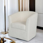 ZUN Teddy Velvet 360&deg; Swivel Chair, White, No Installation Required N765P165527