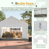 16x32 FT Party Tent with 3 Storage Bags & Removable Sidewalls, Outdoor Canopy Gazebo for Carport 28883627