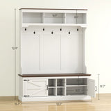 Storage Cabinet Hall Tree Entryway Bench with Coat Rack 30116121