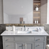 Montary 49x22inch bathroom stone vanity top engineered stone carrara white marble color with W50921983
