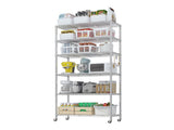 Heavy Duty Shelves 78.74" H Wire Shelving Unit with Wheels 1200LBS NSF Metal Shelves for 28342358