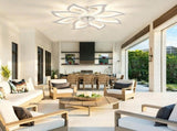 Modern Ceiling Fan with Lights Remote Control, 8 PCS Blades ,32" white Ceiling Fan with Light, 6 W3775P566904