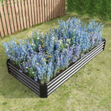 ZUN Raised Garden Bed Kit - Metal Raised Bed Garden7.6x3.7x0.98ft for Flower Planters, Vegetables Herb 97729335