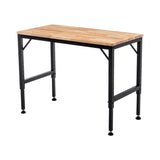 48" Heavy-Duty Adjustable Workbench for Garage, Rubber Wood Shop Table W/Rubber Pads, Hardwood W1422P218517