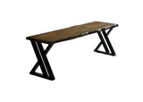 ZUN Industrial Style Dining Room 1pc Bench Only Black and Dark Oak Finish Wooden Seat X-Style Legs B011P208971