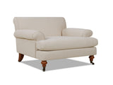 Alana 38" Lawson Accent Arm Chair Metal Casters, Sky Neutral Beige Polyester B2719P238304