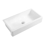 ZUN 36" W Farmhouse/Apron Front White Ceramic Kitchen Sink 98094709