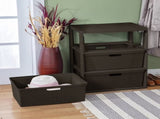 Wide 3 Drawer Tower, Plastic Storage Organizer with Removable Decorative Bins, Easy to Assemble - No 76525464