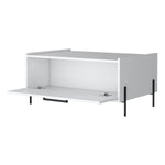 ZUN White Coffee Table with Flip-Down Door B062P252206