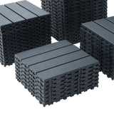 Plastic Interlocking Deck Tiles,44 Pack Patio Deck Tiles,12"x12" Square Waterproof Outdoor All W206P151698