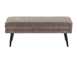 Contemporary Storage Bench in Black Metal and Brown Fabric B202P223619
