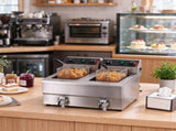 Dual Tank Commercial Deep Fryer, Electric Countertop Fryer with Basket, Time & Temp Control for 75900591