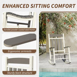 Outdoor Rockings Set of 2, Durable HDPE Patio Oversized Rockers for Adults, Porch Rocking W1859P360054