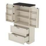 Modern Farmhouse Style Wooden Cabinet with Sturdy Frame with Inside Door Storage Divider with W1580P257493