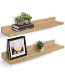 ZUN 24” Floating Shelves for Wall Décor Storage, Set of 2, Wood for Bedroom, Living Room, Bathroom, 93775473