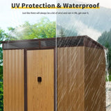 8ft x 6ft Outdoor Metal Storage with Lockable Sliding Doors and Transparent plate for Garden, Lawn W540P185316