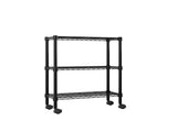 3-Layer Plastic Coated Iron Shelf with 1.5" Plastic Wheels 350*600*850 Black 03624024