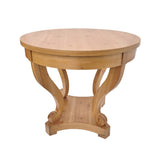 ZUN Curved Legs Farmhouse Style Small Size Round Dining Table End Table Side Table Coffee Table for W1435P228915