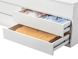 Handleless 6-Drawer Chest of Drawers Particleboard with Textured Melamine Finish Drawer Cabinet 46201347