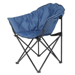 ZUN Camping Chair Blue Alloy Steel 60160598