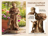 24.5" Saint Francis Statue with Built-in Bird Feeder Religious Garden Sculpture 66689030