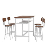 5 Piece Bar Table Set, Kitchen Bar Table and Chairs Set of 4, Modern Metal Counter Height Table with W578P303840