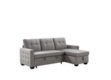 77 Inch Reversible Sectional Storage Sleeper Sofa Bed L-Shape 2 Seat Sectional Chaise With Storage W120343142