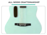 38 Inch Acoustic Guitar for Beginners, H Body Shape, Basswood Folk Guitar in Mint Green, 6-String 35748510