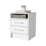 Rowley 2-Drawer 1-Shelf Rectangle Nightstand White B06280359