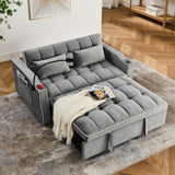 55.51 inch versatile foldable sofa bed in 3 lengths, modern sofa sofa sofa velvet pull-out bed, W2353P151787