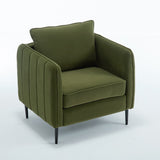 Accent Chair for Living Room, Velvet Comfy Single Sofa Chair Mid-Century Modern Armchair with 1 32033954