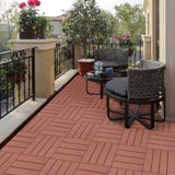 Plastic Interlocking Deck Tiles, 11.8"x11.8", Patio Flooring Outdoor Waterproof All W2882P204149